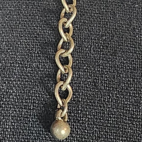 Chico's Vintage Gold Tone Threaded Metal Circle Adjustable 40" Necklace 3.5" Ext - Picture 9 of 16